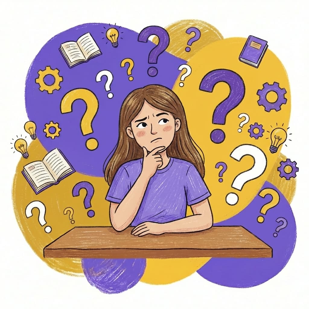 Confused student illustration